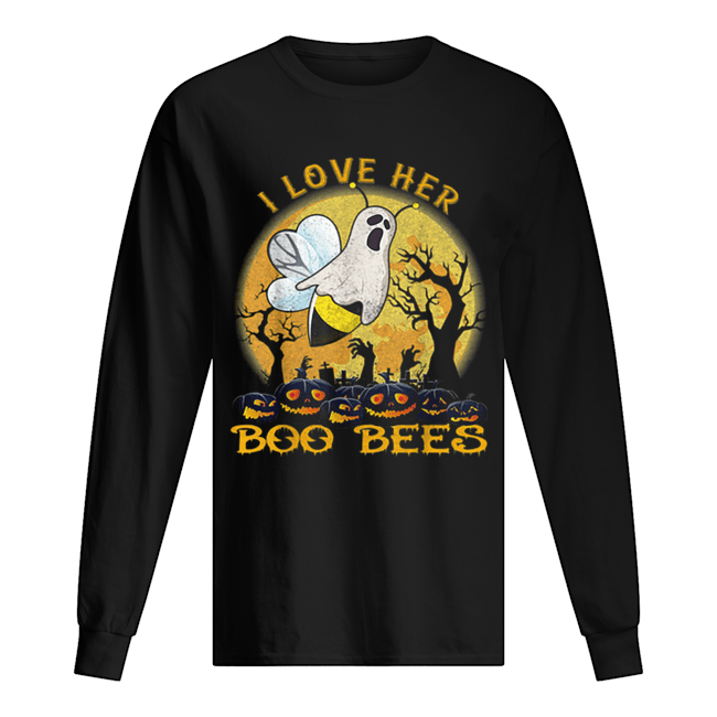 I Love Her Boo Bees Couples Halloween Costume Moon Pumpkins shirt I Love Her Boo Bees Couples Halloween Costume Moon Pumpkins shirt