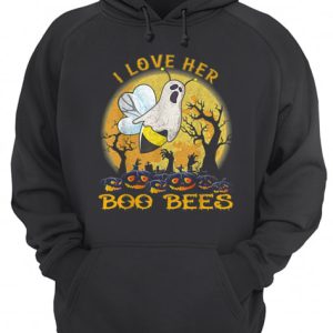 I Love Her Boo Bees Couples Halloween Costume Moon Pumpkins shirt 3