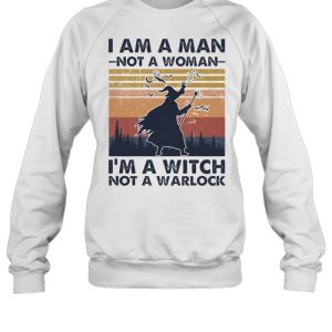 I am a man not a woman Im a witch not a warlock vintage halloween shirt