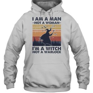 I am a man not a woman Im a witch not a warlock vintage halloween shirt 3