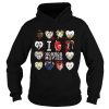 I love horror movies horror character heart face shirt