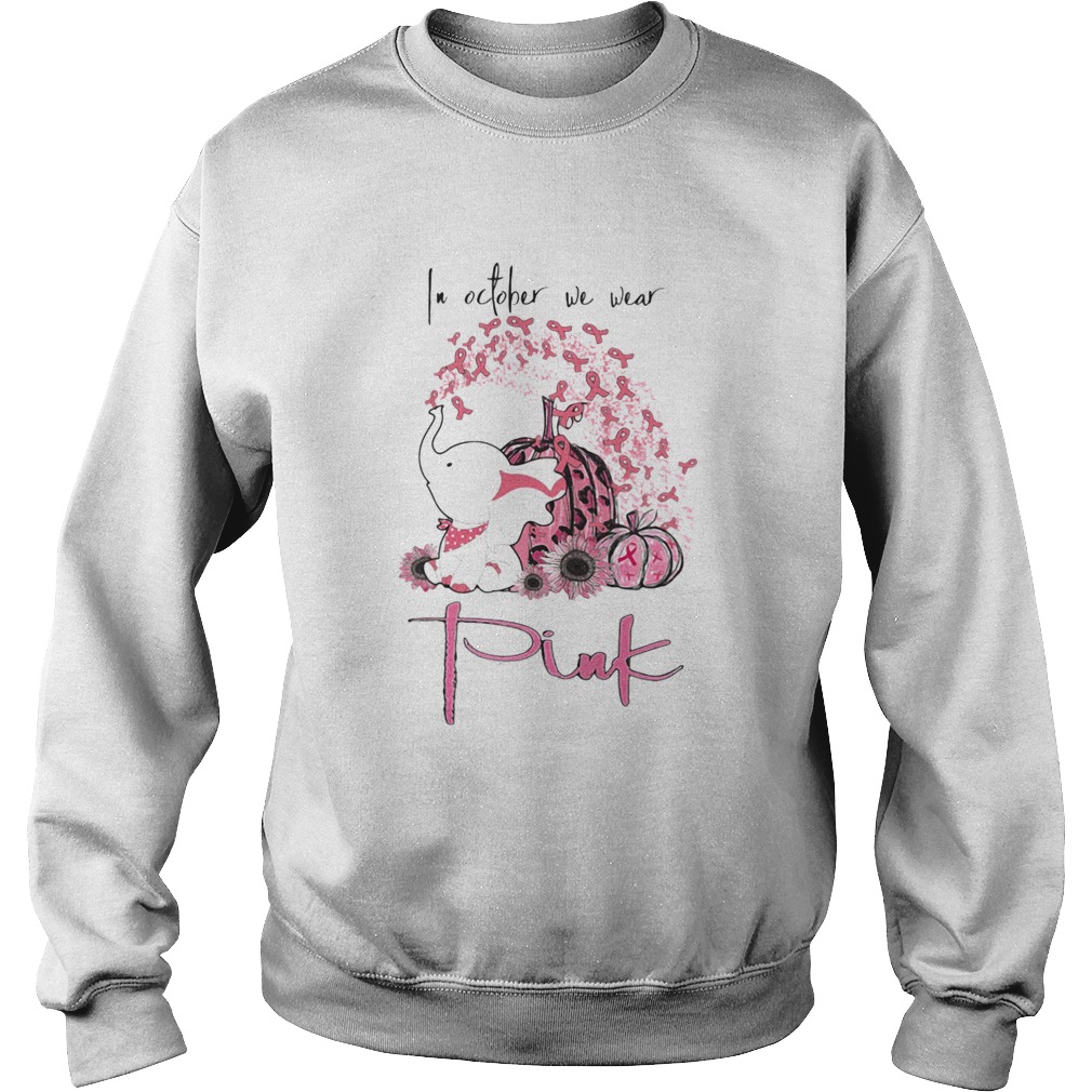IN OCTOBER WE WEAR PINK ELEPHANT PUMPKIN BREAST CANCER AWARENESS shirt IN OCTOBER WE WEAR PINK ELEPHANT PUMPKIN BREAST CANCER AWARENESS shirt