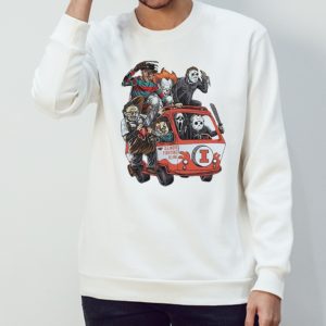 Illinois Fighting Illini Horror Movies Characters Bus Halloween 2023 T-Shirt