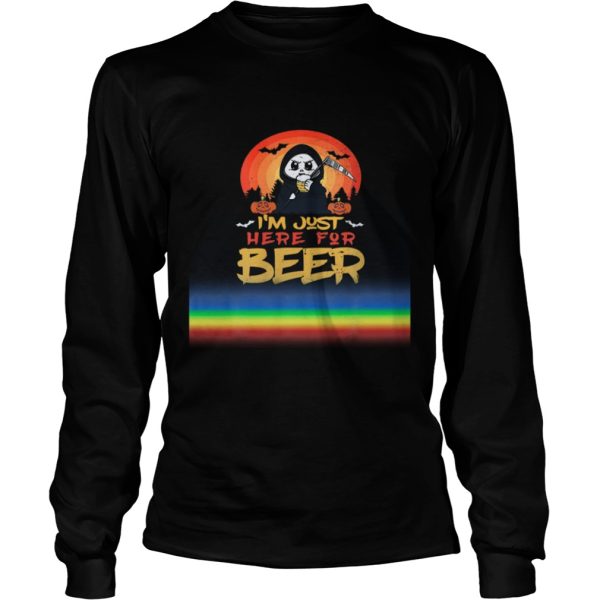 Im Just Here For Beer Halloween Halo Funny Ghost shirt