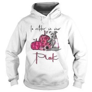 In October We Wear Pink Pumpkin Sunflower Dog shirt