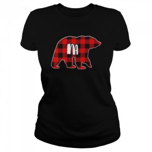 Ina Bear Custom Red Buffalo Plaid Christmas Pajama Shirt 2