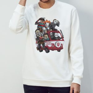 Indiana Hoosiers Horror Movies Characters Bus Halloween 2023 T-Shirt
