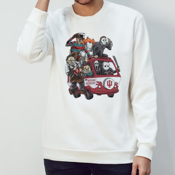 Indiana Hoosiers Horror Movies Characters Bus Halloween 2023 T-Shirt