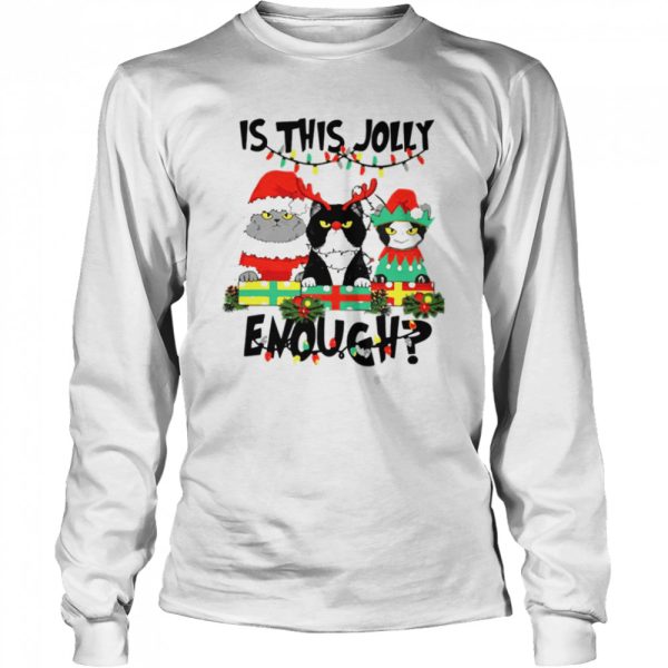 Is This Jolly Enough Cats Merry Christmas Tree Lights shirt
