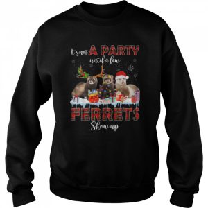 Its Not A Party Until A Few Ferrets Show Up Santa Christmas T Shirt B0BKLHRJH6 4