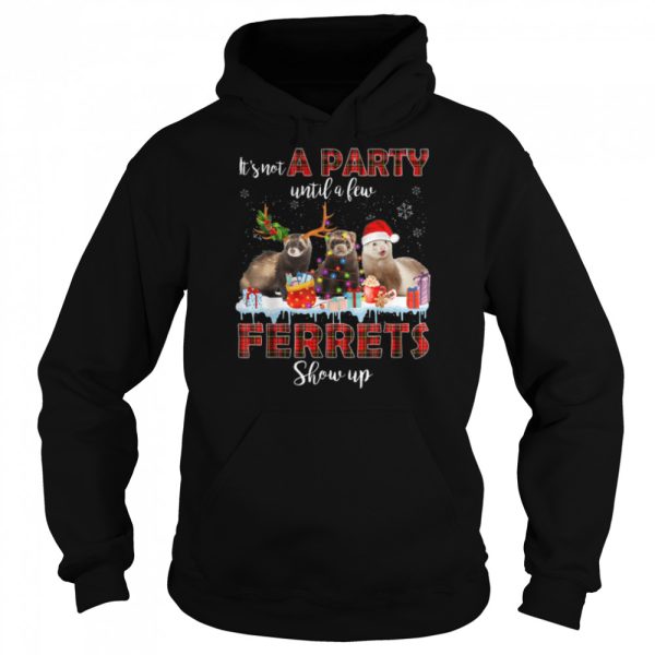 It’s Not A Party Until A Few Ferrets Show Up Santa Christmas T-Shirt B0BKLHRJH6
