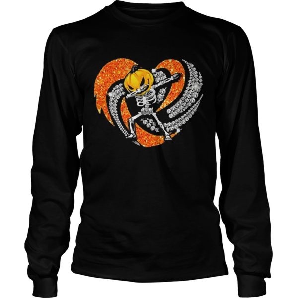 Jack Skellington Pumpkin dabbing heart bling Halloween shirt