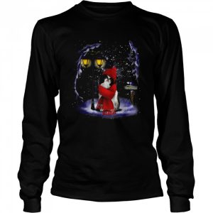 Japanese Chin Santa Snow Christmas Light Winter Pajama T Shirt 3