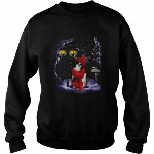 Japanese Chin Santa Snow Christmas Light Winter Pajama T Shirt 4