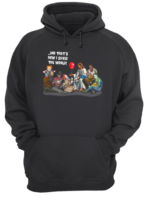 Jesus and Horror Characters Halloween and that’s how I saved the world shirt Jesus and Horror Characters Halloween and that’s how I saved the world shirt