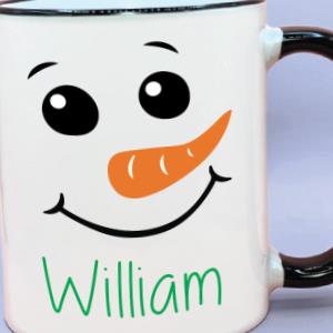 Kids Hot Chocolate Snowman Personalized Christmas Coffee Mug