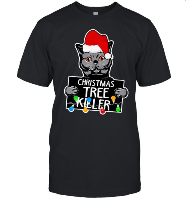 Kitty Cat Christmas Tree Killer Sweater Shirt