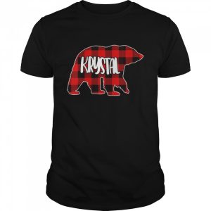 Krystal Bear Custom Red Buffalo Plaid Christmas Pajama Shirt
