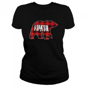 Krystal Bear Custom Red Buffalo Plaid Christmas Pajama Shirt