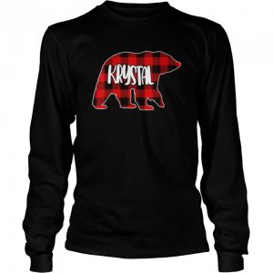 Krystal Bear Custom Red Buffalo Plaid Christmas Pajama Shirt 3