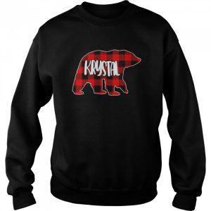 Krystal Bear Custom Red Buffalo Plaid Christmas Pajama Shirt 4