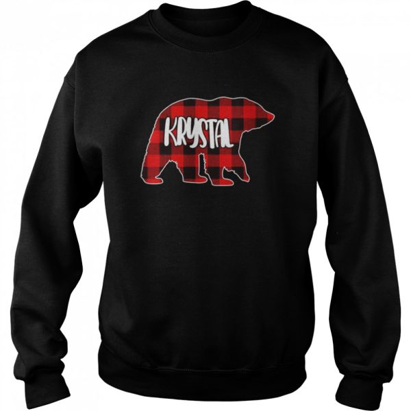 Krystal Bear Custom Red Buffalo Plaid Christmas Pajama Shirt
