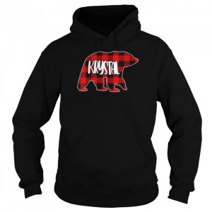 Krystal Bear Custom Red Buffalo Plaid Christmas Pajama Shirt 5