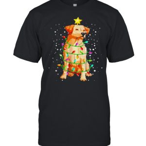 Labrador Retriever Dog Christmas Tree Lights Pajamas Xmas shirt