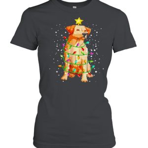 Labrador Retriever Dog Christmas Tree Lights Pajamas Xmas shirt