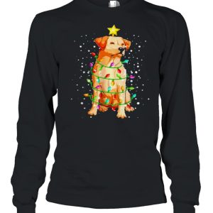 Labrador Retriever Dog Christmas Tree Lights Pajamas Xmas shirt 3