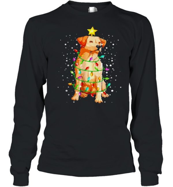 Labrador Retriever Dog Christmas Tree Lights Pajamas Xmas shirt