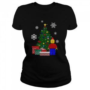 Lego Man Around The Christmas Tree Baseball shirt