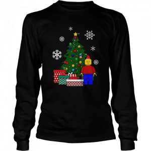 Lego Man Around The Christmas Tree Baseball shirt 3