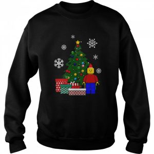 Lego Man Around The Christmas Tree Baseball shirt 4