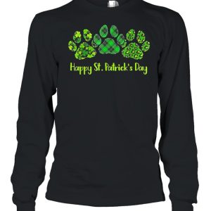 Leopard Print Three Dog Paws Happy Saint Patricks day shirt 3