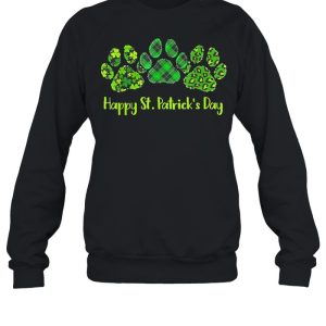 Leopard Print Three Dog Paws Happy Saint Patricks day shirt 4