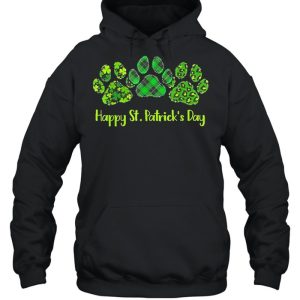 Leopard Print Three Dog Paws Happy Saint Patricks day shirt 5