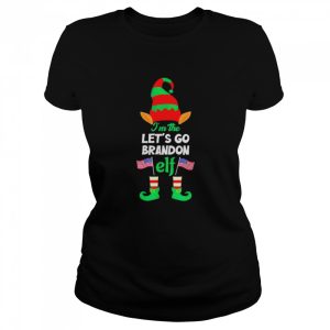 Let’s Go Brandon American Flag Christmas Elf Pajama T-Shirt