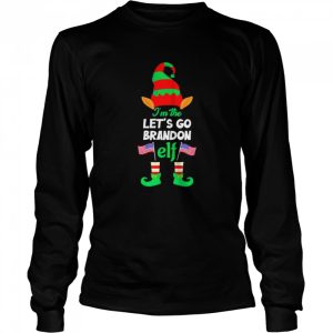 Let's Go Brandon American Flag Christmas Elf Pajama T Shirt 3
