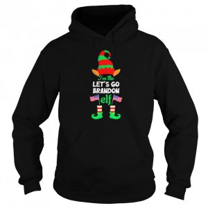 Let's Go Brandon American Flag Christmas Elf Pajama T Shirt 5