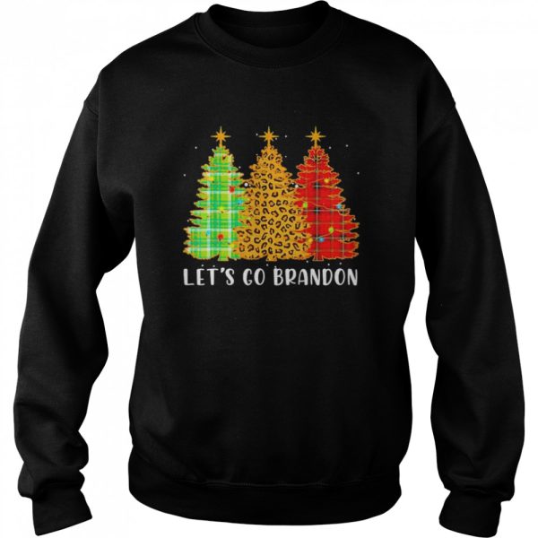 Let’s Go Brandon Christmas Tree Leopard Print T-Shirt