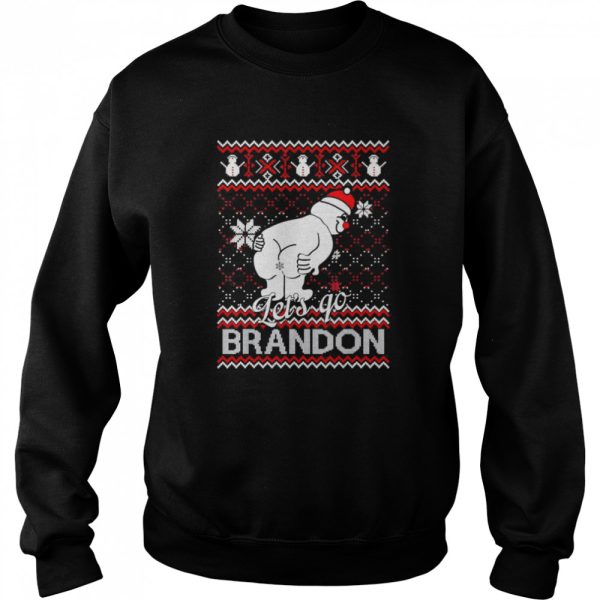 Let’s Go Brandon Pooping Snowman Ugly Christmas T-Shirt
