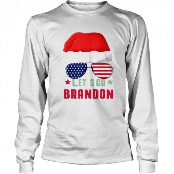 Let’s go Brandon Christmas Santa Hat Sunglasses American shirt