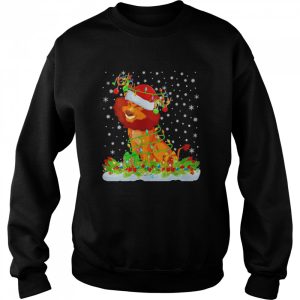 Lion Animal Matching Santa Lighting Lion Christmas Shirt 4