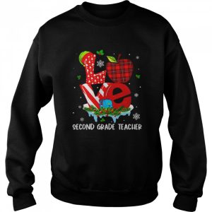 Love 2nd Grade Teacher Student Pajama Christmas Holiday Shirt 4