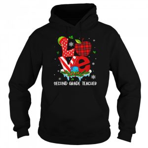 Love 2nd Grade Teacher Student Pajama Christmas Holiday Shirt 5
