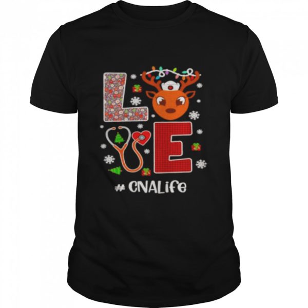Love CNA life christmas reindeer red plaid shirt