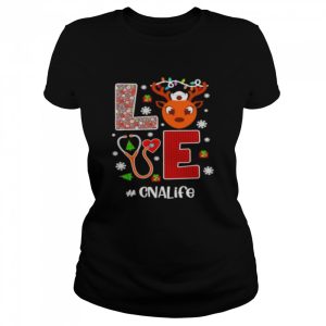 Love CNA life christmas reindeer red plaid shirt