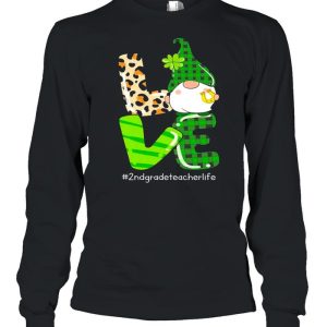 Love St Patrick's Day Shamrock 2Nd Grade Teacher Life Gnome shirt 3