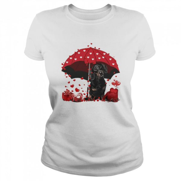 Loving Red Umbrella Black Dachshund Christmas Sweater Shirt